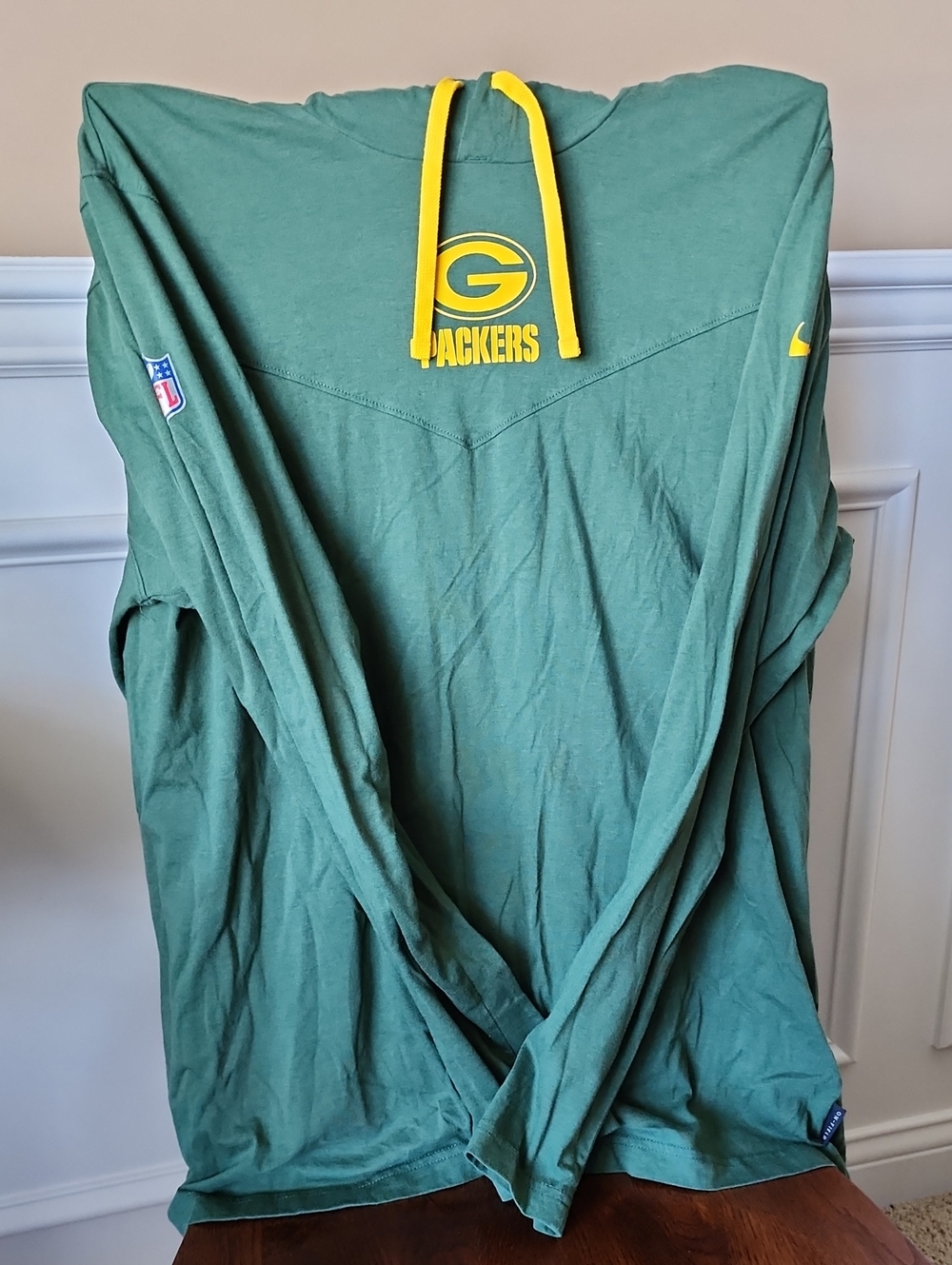 Green Packers Long-Sleeve Hooded TShirt NFL Men's Medium